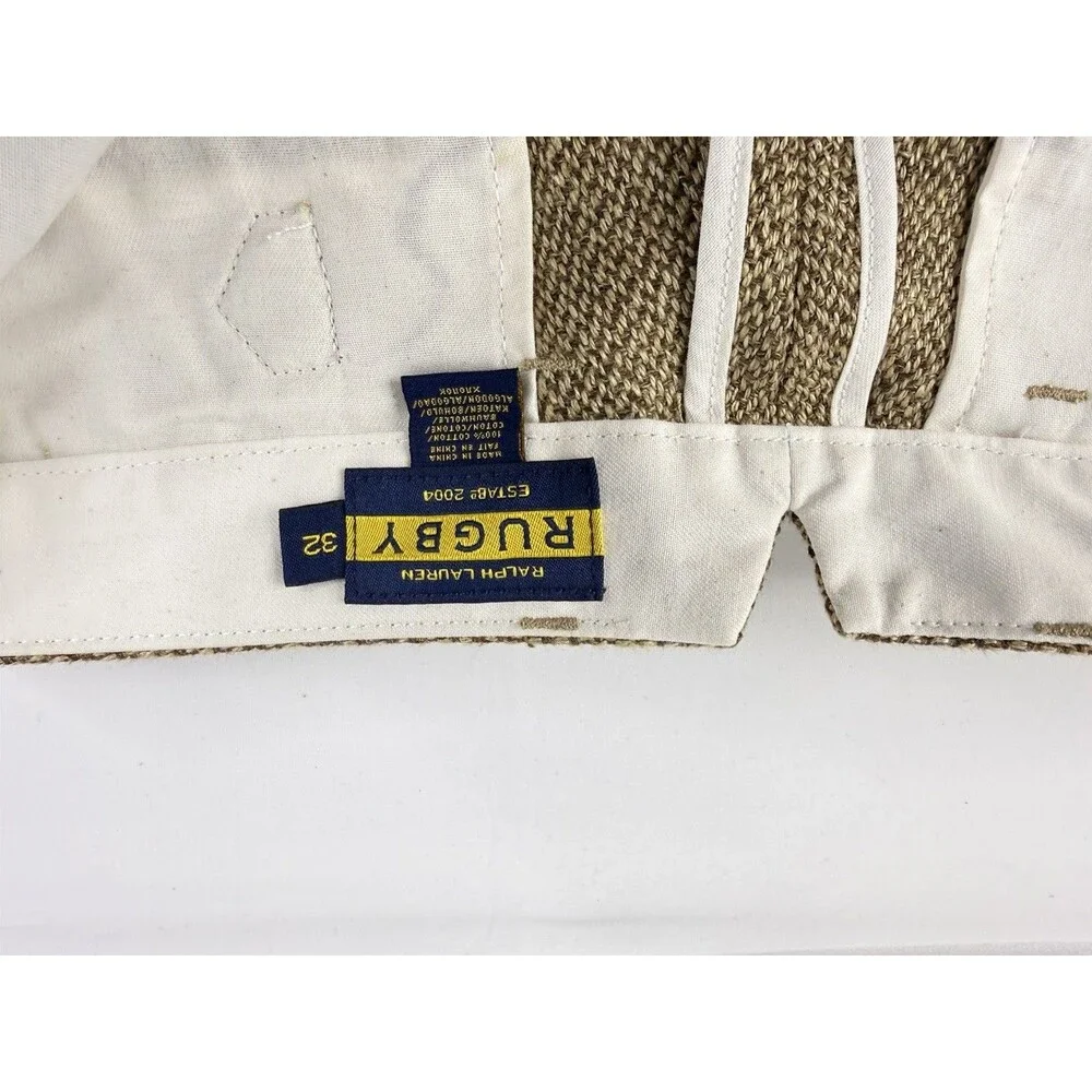 RARE Rugby Ralph Lauren Shorts Tweed Button Zip 32 NEW SAMPLE WITH TAG